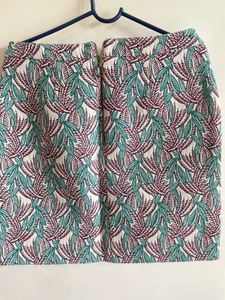 Leaf Print Mini Skirt