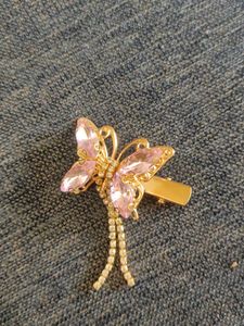 Baby Pink Stone Butterfly Party Clips