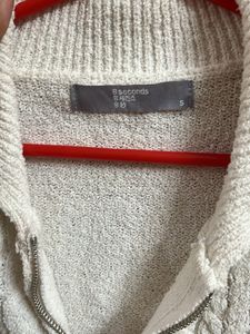 Textured Zip-Up Cardigan