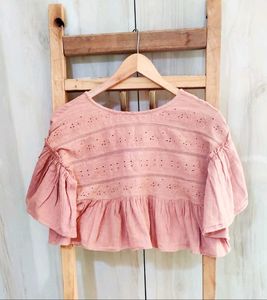 Light Brown Embroidery Work Top Size-42
