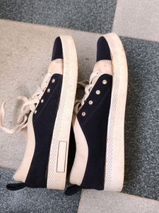 Navy Blue And White Shoes