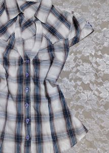 Vintage Y2K Plaid Button Down Top