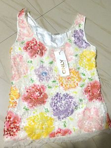 ONLY Floral Sequin Tank Top