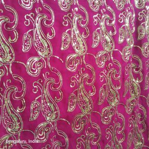Pink Sequins Saree