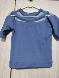 Stylish Blue Sheer Top