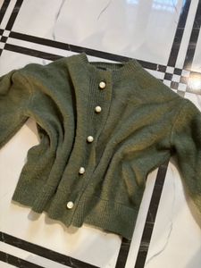 Green Knit Cardigan