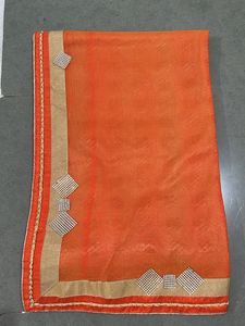 Orange Embellished Saree