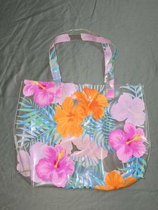 H&amp;M Floral Print Transparent Tote Bag