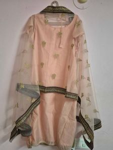 Peach Embroidered Kurta Set
