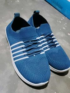 Comfortable Blue Slip-On Sneakers
