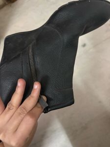 Black Wedge Heel Boots