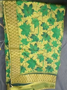Green Floral Pattern Saree