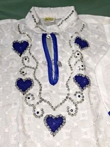 Traditional White Kurta Pajama With Embroidery