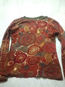 y2k unique boho, earthy longsleeve top