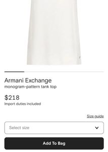 Armani exchange A/X White Tank Top