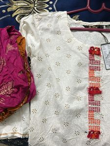 Elegant White Printed Kurta