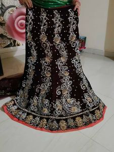 Bridal Lehenga Zardosi And Jarkan Work Silver