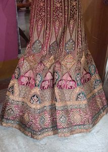 Burgundy Embroidered Lehenga Choli Set