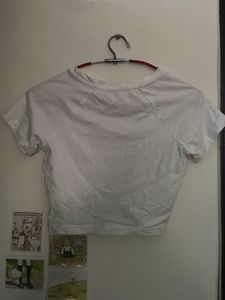 Bonkers ‘I hate Everyone’ printed white crop top