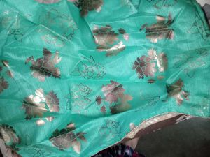 Sea Green Floral Dupatta
