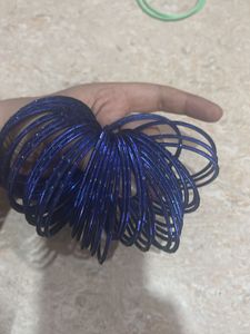 Sparkly Royal Blue Bangles - Set of 30
