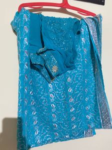 Beautiful Saree With Blouse Stitched