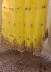 Elegant Yellow Embroidered Ethnic Gown