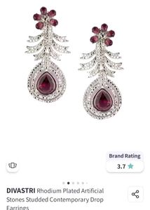 Elegant Dangle Earrings Rhodium Plated