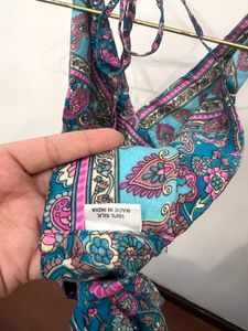 Mandala Print Blue Halter Neck