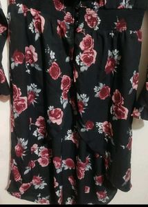 Black Dress Floral Print For 34 Bust