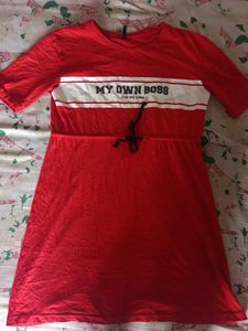 Red Knee Length Dress