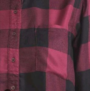 Red &amp; Black Plaid Flannel Shirt