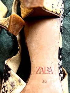 Zara Animal print sling back heels size 36