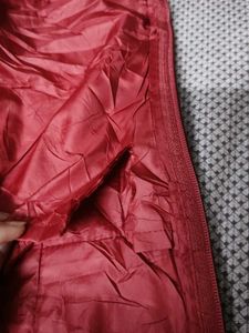 Women Red Quilted Puffer Jacket with hoodie