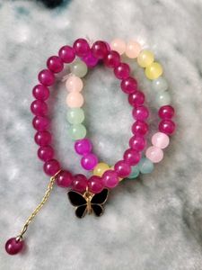 classy dark pink Beaded Bracelet