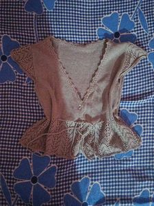 Lace Detail Peplum Top