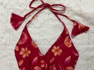 y2k Backless halter Kurti with pearls