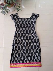 Black & Yellow Leaf Print Dress