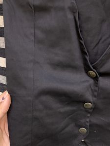 Y2k Black Fitted Waistcoat