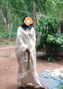 Off White Suit Set With Golden Slik Dupatta