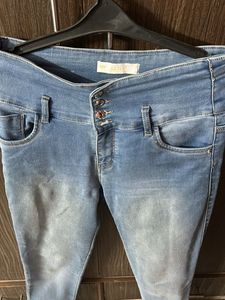 High-Waisted Denim Jeans