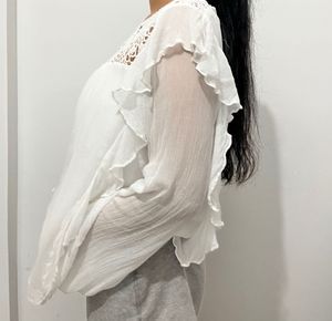 Elegant White Lace Top