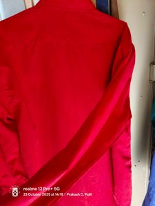 42-44&#34; Red Velvet Casual Shirt ( Twice Used)