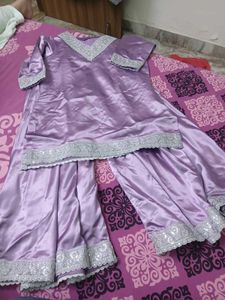 Elegant Lavender Kurta Sharara