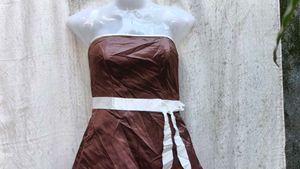 I. Brown Strapless Dress