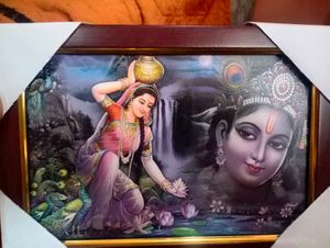 Combo Of Radha Krishna Poster And Frame💞