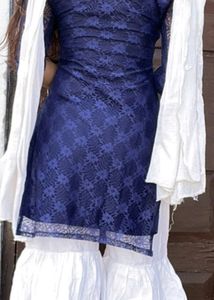 Sharara Set Pure Cotton Dark Blue With White