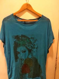 Beautiful Graphic Mesh Top