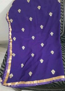 Purple Embroidered Saree