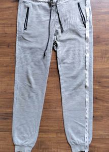 Men's Gray Striped Joggers